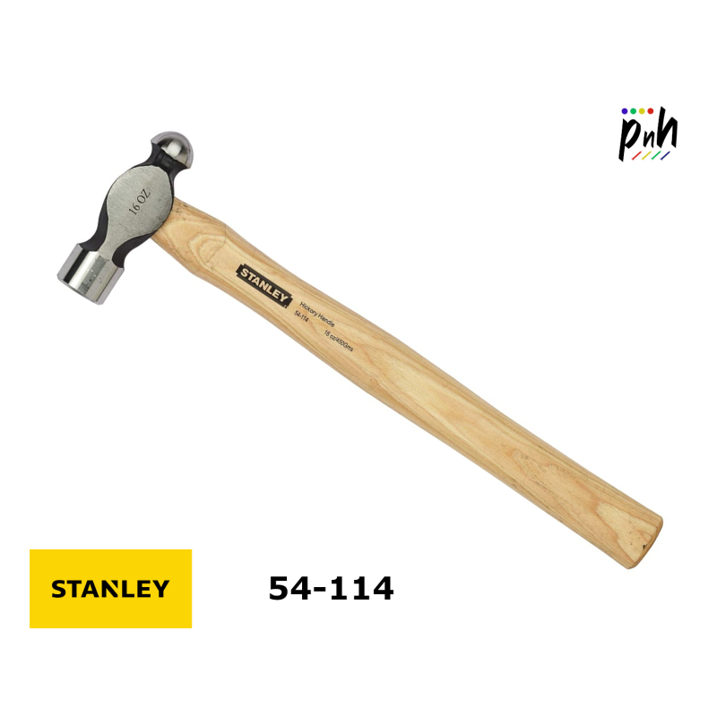 Stanley 54 114 Hammer Ball Pein 450g 16oz Hickory Wood Handle