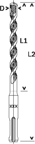 Bosch SDS Plus-1 Hammer Drill Bit Schematic
