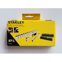 Stanley 37pc Socket Set with Ratchet 1/4" Drive