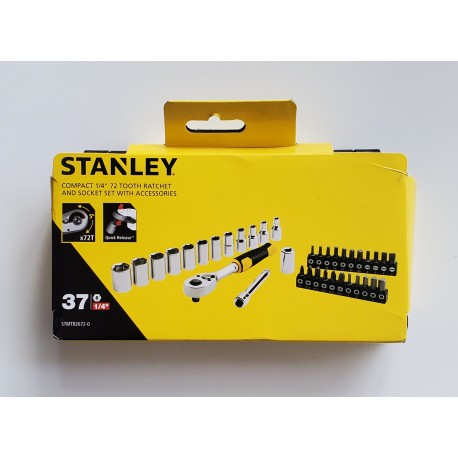 Stanley 37pc Socket Set with Ratchet 1/4