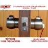 Europa Keyless Stainless Steel Cylindrical Lock C320SS for Bathrooms