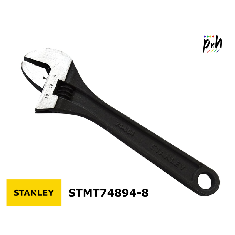 Stanley STMT74894-8 - 8" (200mm) Adjustable Wrench High Grade Cr-V Steel Black Phosphated