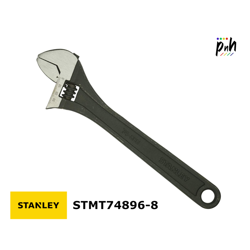 Stanley STMT74896-8 - 12" (300mm) Adjustable Wrench High Grade Cr-V Steel Black Phosphated