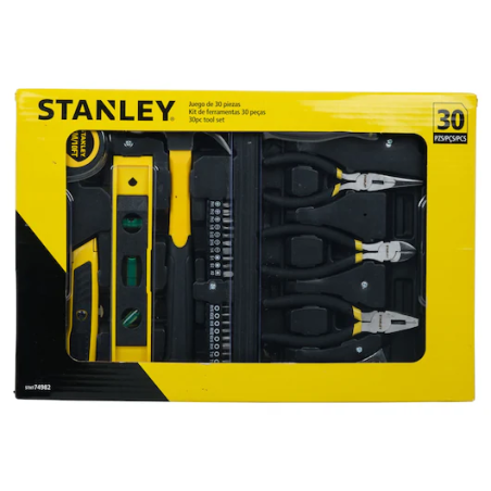 Stanley Stht Pc Home Tool Kit Adjustable Spanner Pliers Screwdriver With Bits