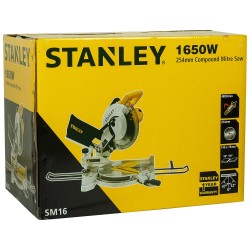 Stanley SM16-IN 1650W Compound Mitre Saw with 10" (254mm) x 80Teeth Circular Saw Blade for Wood and Aluminium