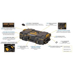 DeWalt ToughSystem 2.0 Shallow Box 55.4 x 37.1 x 16.5 cm 50kg DS166 DWST83293-1 Water & Dust Proof Storage Box