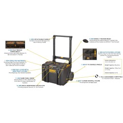 DeWalt ToughSystem 2.0 Mobile Box 55.4 x 37.1 x 40.8 cm 50kg DS450 DWST83295-1 Water & Dust Proof Storage Box