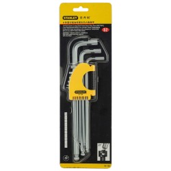 Stanley Allen/Hex Key 9Pc Extra Long Ball Point S2 Steel (1.5, 2, 2.5, 3, 4, 5, 6, 8, 10mm) 94-158