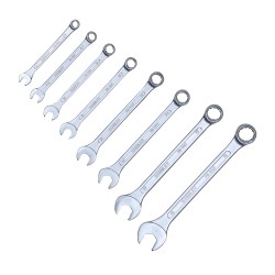 Stanley 70-963E Combination Spanner Set 8pc 8, 9, 10, 11, 13, 14, 17, 19mm Ring & Open-End