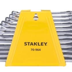 Stanley 70-964E Combination Spanner Set 12pc 6, 7, 8, 9, 10, 11, 12, 13, 14, 17, 19, 22mm Ring & Open-End