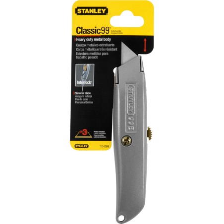 Stanley Classic 99 Retractable Utility Knife 18mm (10-099) - 3 Blades Included