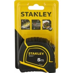 Stanley STHT43067-12 Tylon Short Tape Rule 5m x 19mm (16ft) with Rubber Case & Double-Sided Hook