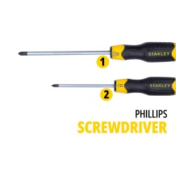 Stanley 6Pc Cushion Grip Magnetic Tip Screwdriver Set (STHT65242-8) - Phillips, Standard Parallel, Slotted