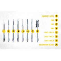 Stanley 8Pc Screwdriver Set (STHT60573-8B) - Phillips, Slotted, Poker, Extension