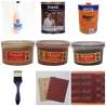 Wood Polish Combo - Sheenlac Polish + Sanding Sealer + Necol Thinner + Umber Powders + Polish Brush + Hand Pads + Sandpapers