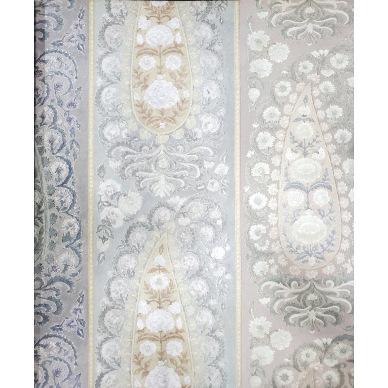 Nilaya W269LO32S75 Sabyasachi Paris-Calcutta Wallpaper - Jamshed Jamavar Stripe, Alipore Moon (Mica)