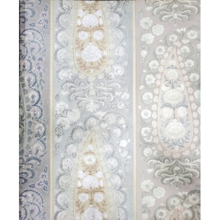 Nilaya W269LO32S75 Sabyasachi Paris-Calcutta Wallpaper - Jamshed Jamavar Stripe, Alipore Moon (Mica)
