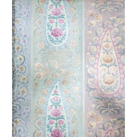 Nilaya W269LO33S75 Sabyasachi Paris-Calcutta Wallpaper - Jamshed Jamavar Stripe, Suleiman Rose (Mica)
