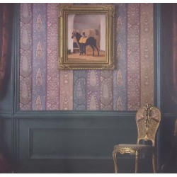 Nilaya W269LO34S75 Sabyasachi Paris-Calcutta Wallpaper - Jamshed Jamavar Stripe, Burmese Ruby