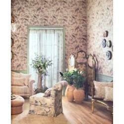 Nilaya W269LO03S75 Sabyasachi Paris-Calcutta Wallpaper - India Paradise, Summer Rose (Mica)