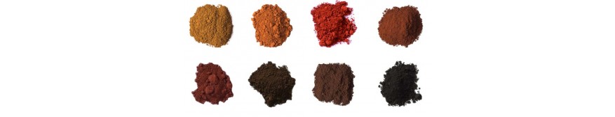 Earth pigments - ochres, umbers and siennas, Chalk Powder, White Zinc etc for wood polish, art and general applications.