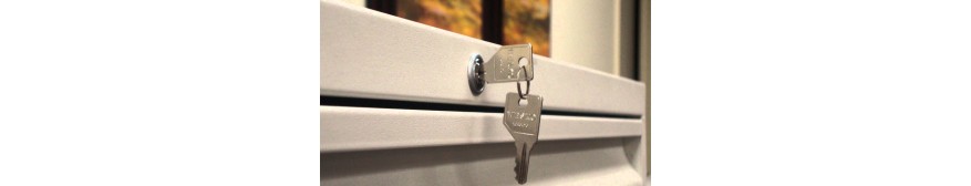 Locks for drawers, cabinets, furniture and cupboards.