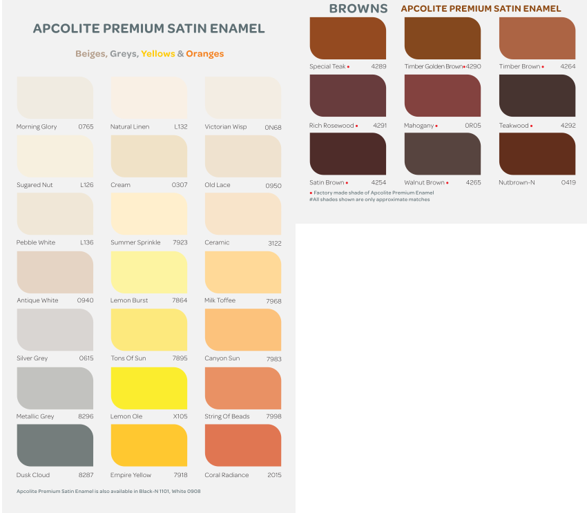 Asian Paints Apcolite Satin Enamel For Wood And Metal - Asian Paints Colour Chart 2020 Pdf